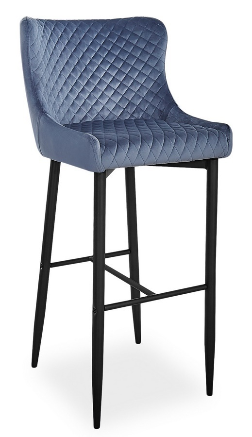Barová židle COLIN B H-1 VELVET šedá/černá