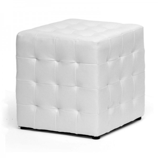 Taburet CUBIX II bílá ekokůže