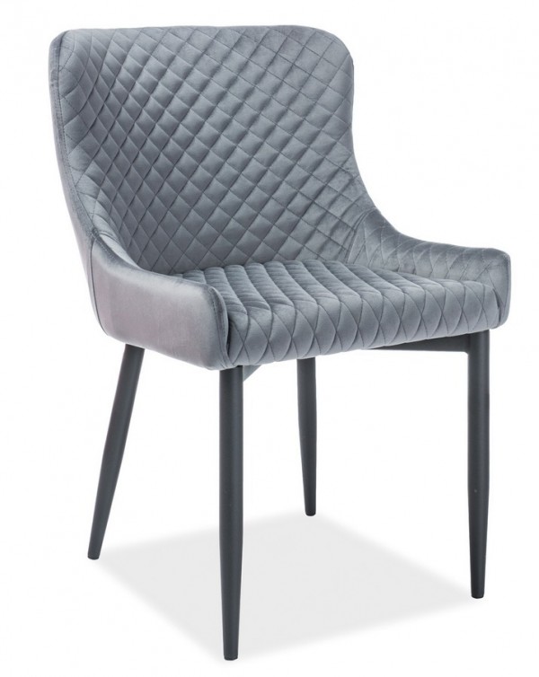 Jídelní čalouněná židle COLIN B VELVET šedá/černá