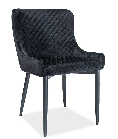 Jídelní čalouněná židle COLIN B VELVET černá/černá