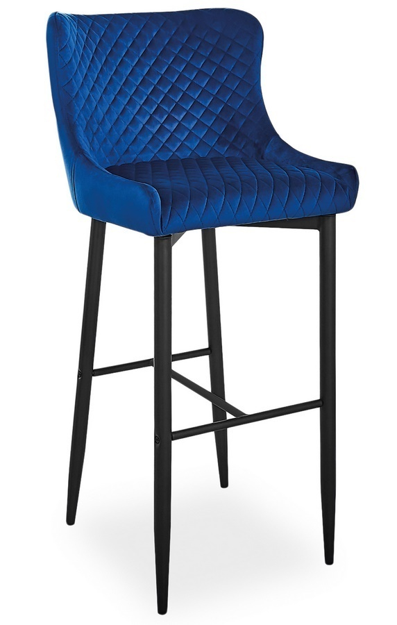 Barová židle COLIN B H-1 VELVET granátová/černá