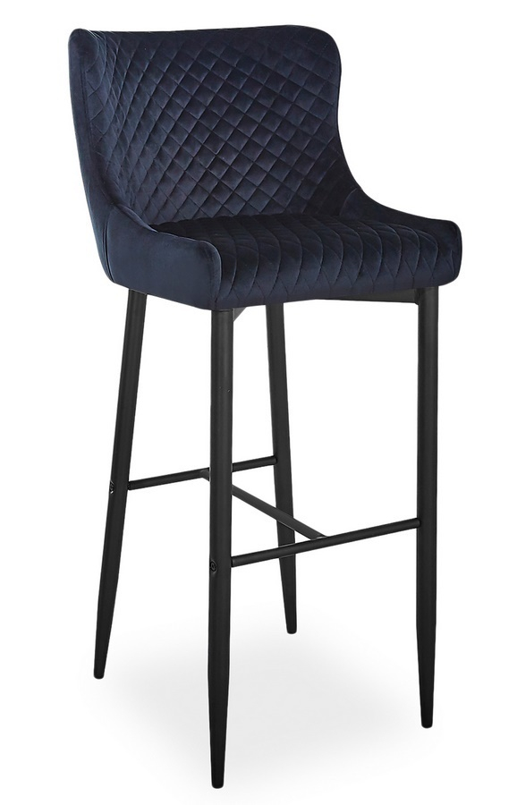Barová židle COLIN B H-1 VELVET černá/černá