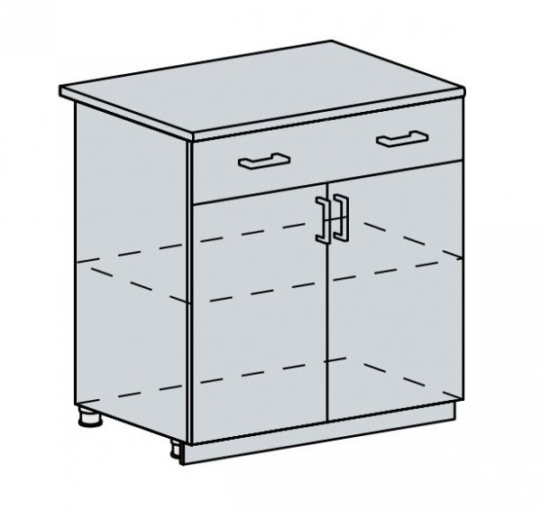 80D1S2 d. skříňka 2-dveřová se zásuvkou VICTORIE bílý santál