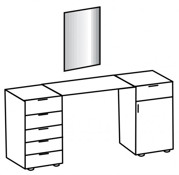 Toaletní stolek se zrcadlem PAMELA 310 alpská bílá