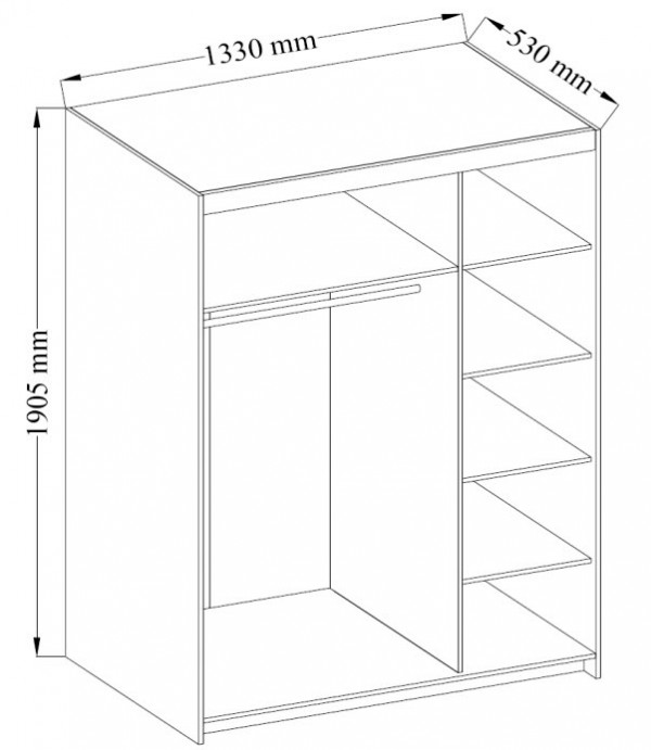 Šatní skříň ELINA 3D bílá