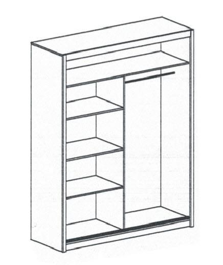Šatní skříň VISTA 180 bílá