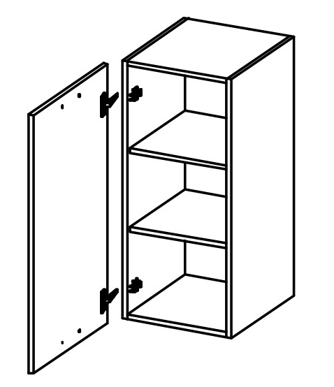 W30 horní skříňka jednodveřová KARMEN levá