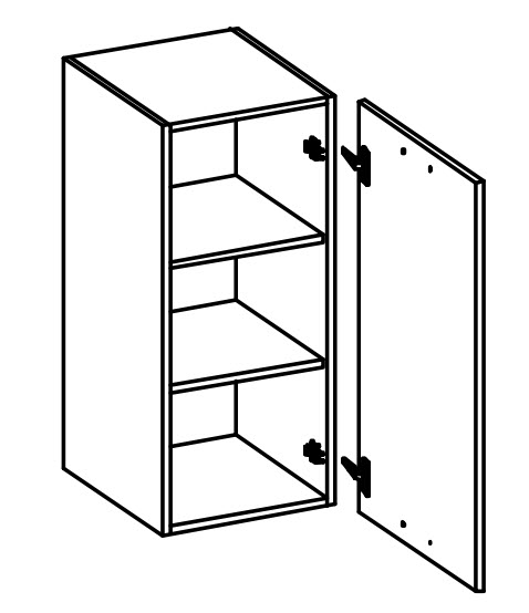 W30 horní skříňka jednodveřová KARMEN pravá
