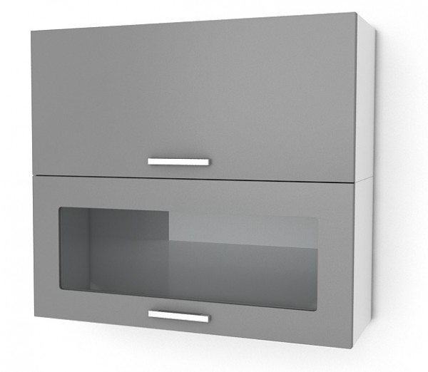 Kuchyňská skříňka Natanya KL1001D1W šedý lesk
