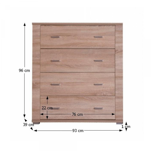 Komoda typ 11, dub sonoma, GRAND