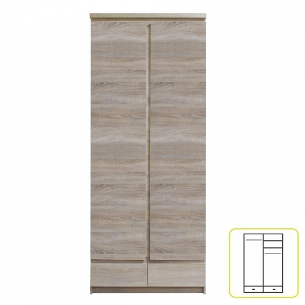 Skříň 2D2S, dub sonoma, PANAMA Typ 01