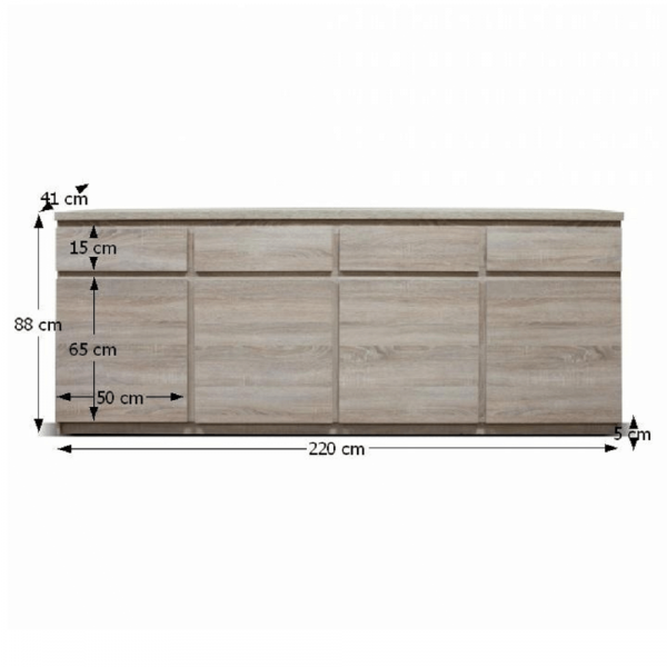 Komoda, dub sonoma, PANAMA typ 11