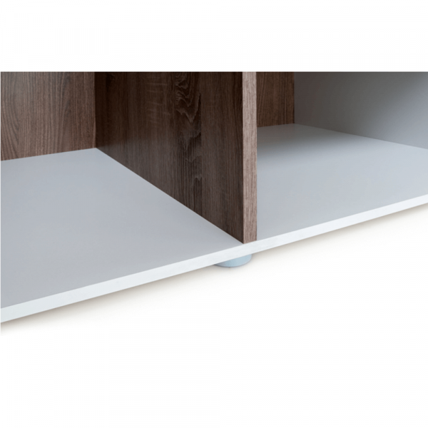 Skříň, bílá extra vysoký lesk HG / dub sonoma tmavý truflový, LYNATET TYP 23