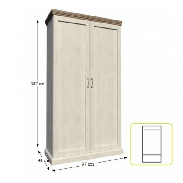 Skříň, sosna skandinávská / dub divoký, ROYAL S2D