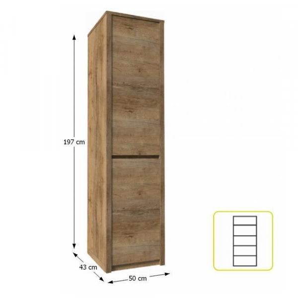 Skříň, dub lefkas tmavý, MONTANA S1D