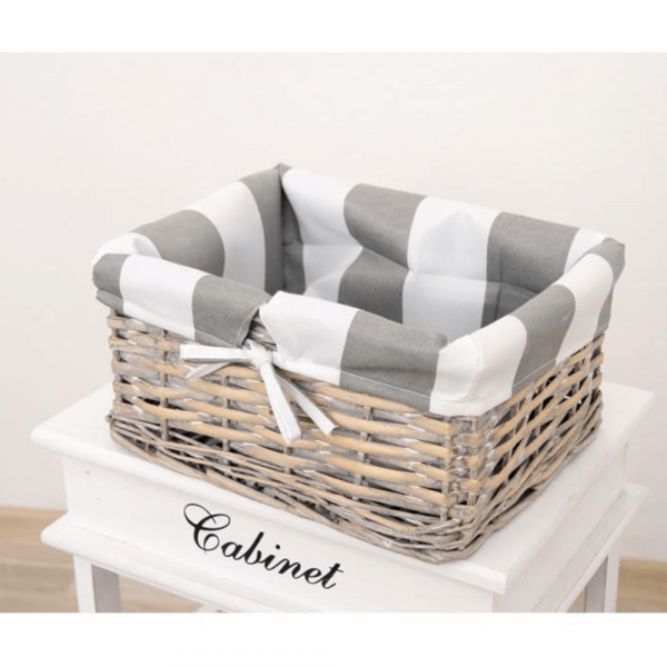 Komoda, 4 košíková, šedá / bílá, MANON 4