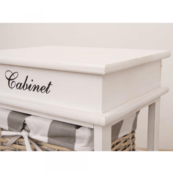 Komoda, 4 košíková, šedá / bílá, MANON 4