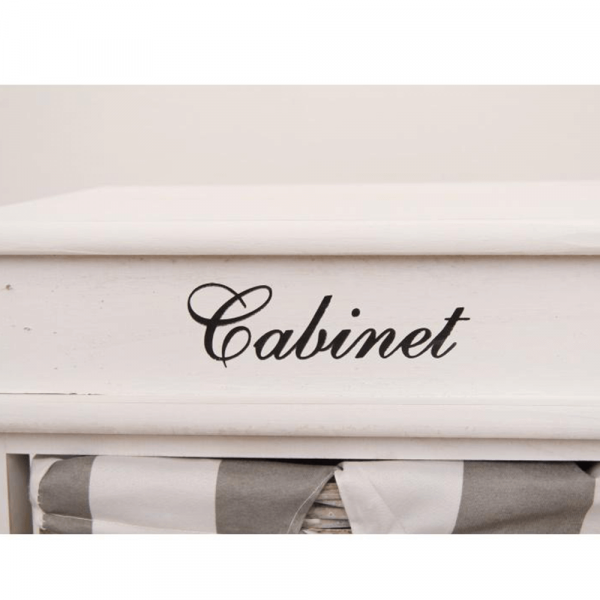 Komoda, 4 košíková, šedá / bílá, MANON 4