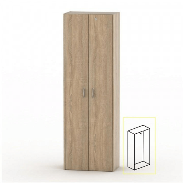 Skříň věšáková se zámkem, dub sonoma, TEMPO ASISTENT NEW 006