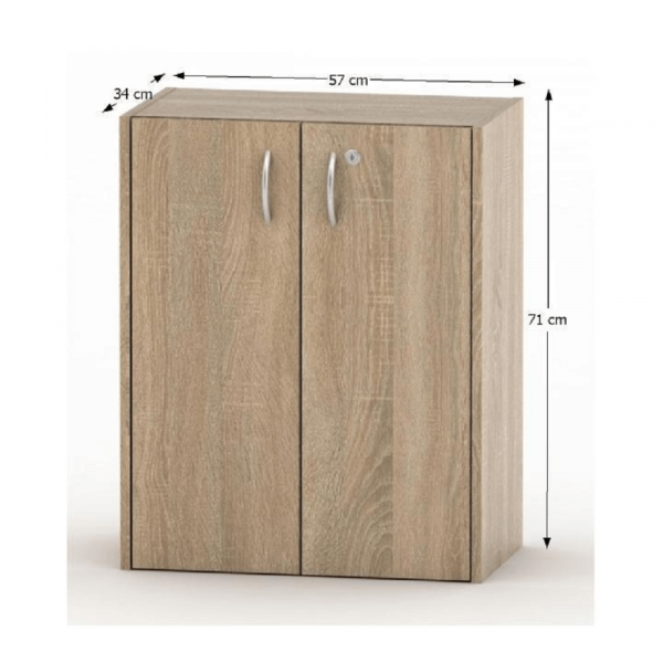 Nízká skříňka se zámkem, dub sonoma, TEMPO ASISTENT NEW 011