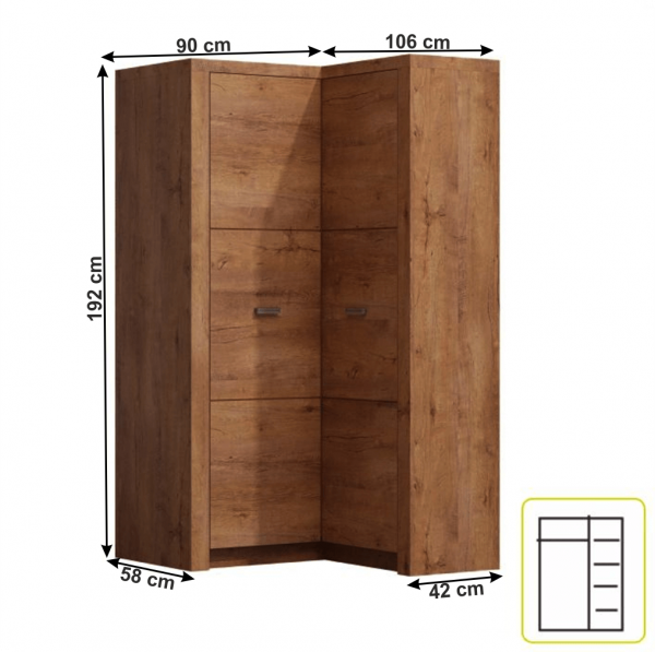 Rohová skříň 14, jasan světlý, INFINITY 14