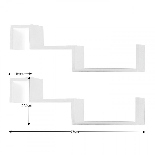 Sada 2 polic, MDF foliovaná, bílá, FRI NEW