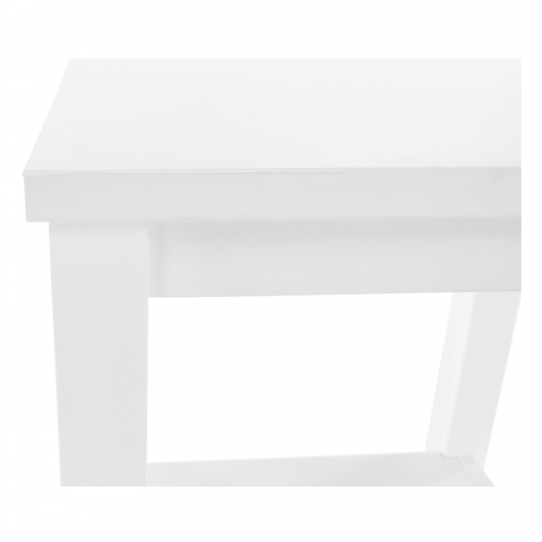 Noční stolek, masív / bílá, FOSIL