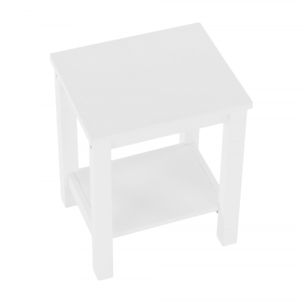 Noční stolek, masív / bílá, FOSIL