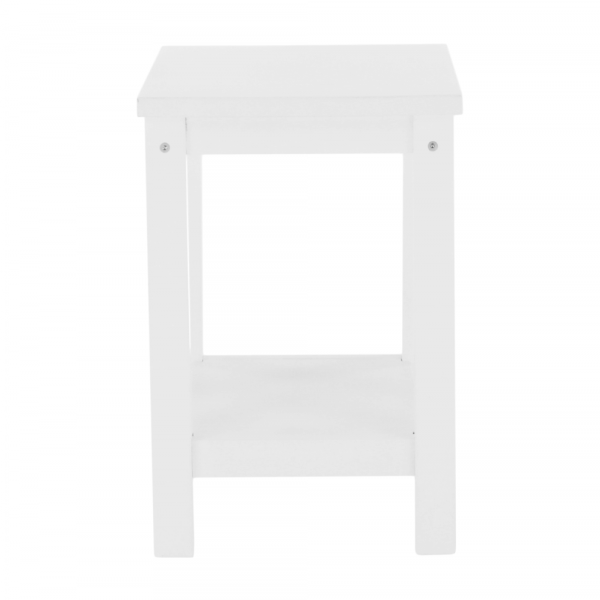 Noční stolek, masív / bílá, FOSIL