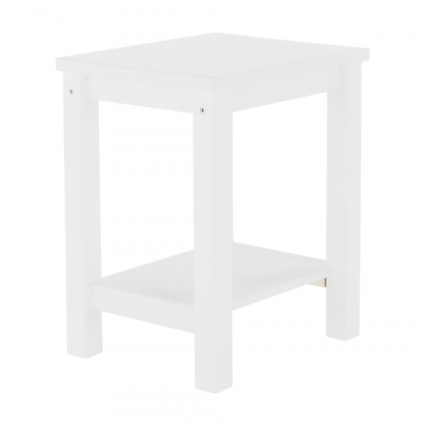 Noční stolek, masív / bílá, FOSIL