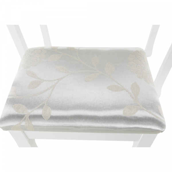 Toaletní stolek s taburetem, bílá / stříbrná, LINET New