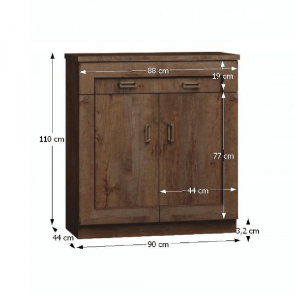 Komoda, dub lefkas, TEDY TYP T2