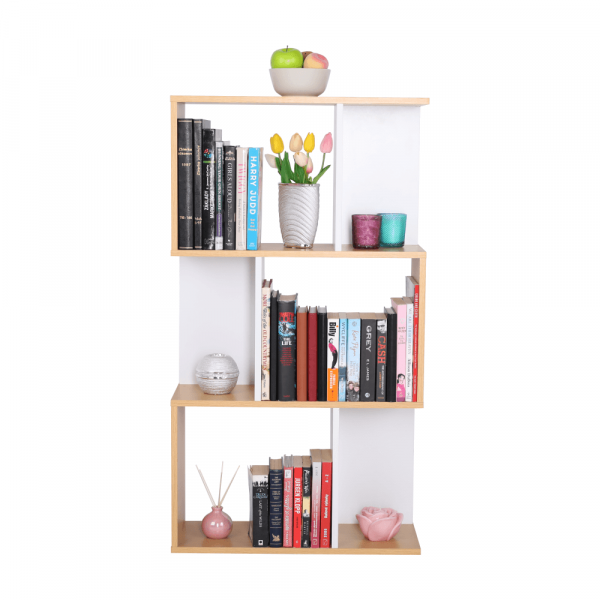 Regál, borovice / bílá, Erdem NEW TYP 1