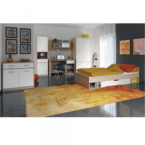 Visící skříňka 1D, bílá/dub sonoma, TEYO