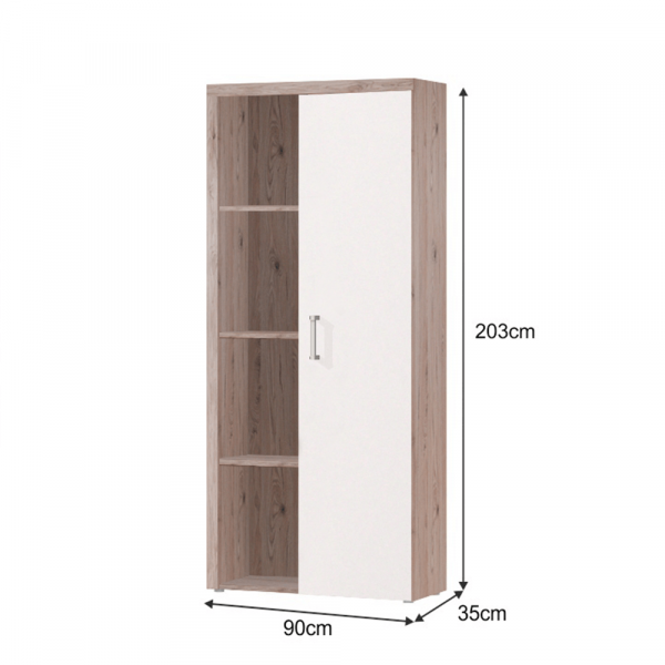 Policová skříň s regálem, san marino / cream, CHERIS 2