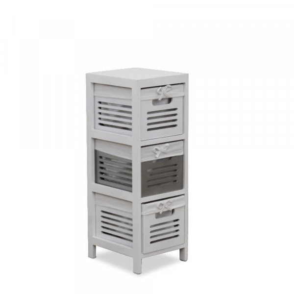 Komoda, 3 zásuvková, bílo / šedá, BIBI 3