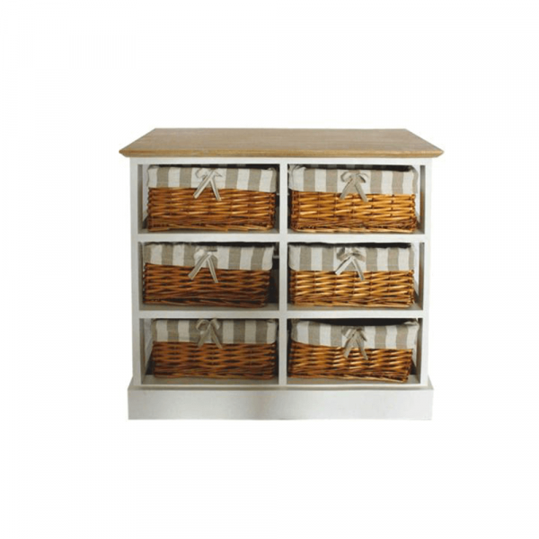 Komoda, bílá / medová, GINGER 1