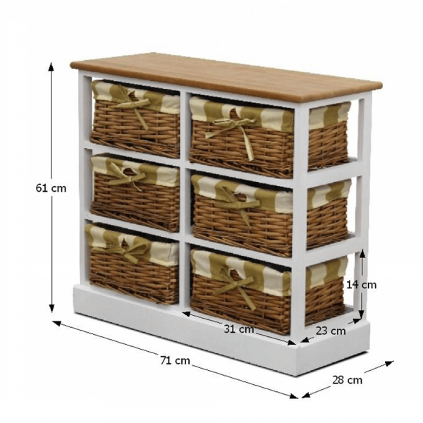 Komoda, bílá / medová, GINGER 1