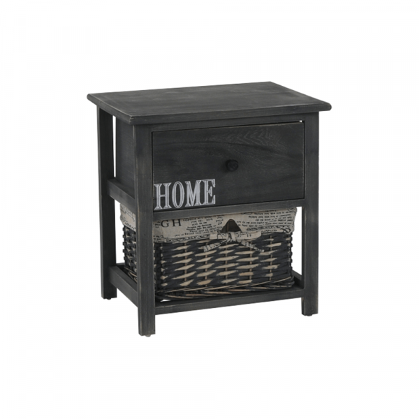 Komoda, 1 košík, 1 zásuvka, tmavě hnědá, DARKIE 1