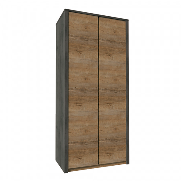 Skříň dvoudveřová, dub lefkas tmavý/smooth šedý, MONTANA S2D