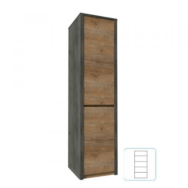 Skříň, dub lefkas tmavý/smooth šedý, MONTANA S1D