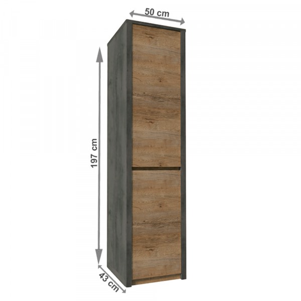 Skříň, dub lefkas tmavý/smooth šedý, MONTANA S1D