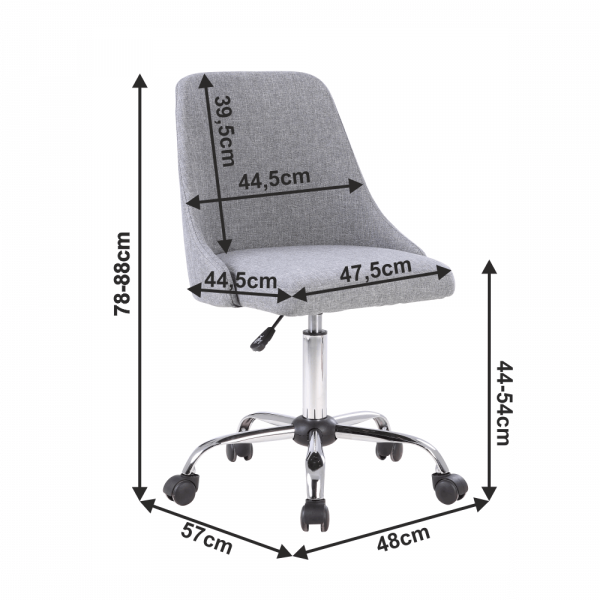 Kancelářská židle, šedá / chrom, Ediz
