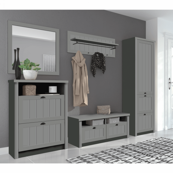 Věšáková skříň S1D2S, šedá, PROVANCE