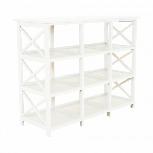 Komoda, dřevo / proutí / látka, bílá, Rafaello 9