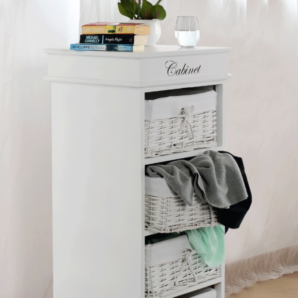 4-šuplíková komoda, bílá, BLANCO