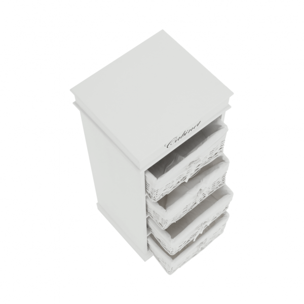 4-šuplíková komoda, bílá, BLANCO