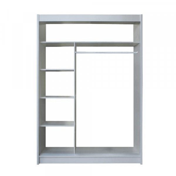 Skříň s posuvnými dveřmi, bílá / černá, Merina 150