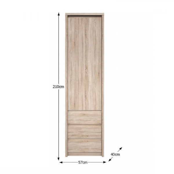 Regál se šuplíkem 1D3S, dub sonoma, NORTY TYP 5