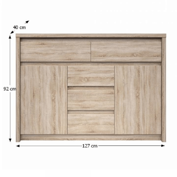 Komoda 2D5S, dub sonoma, NORTY TYP 10